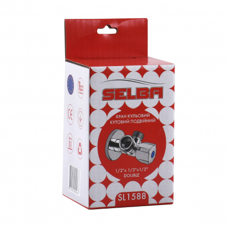 Кран кульовий кутовий подвійний SELBA 1/2″х 1/2″х1/2″ DOUBLE (SL1588) в інтернет-магазині Yago