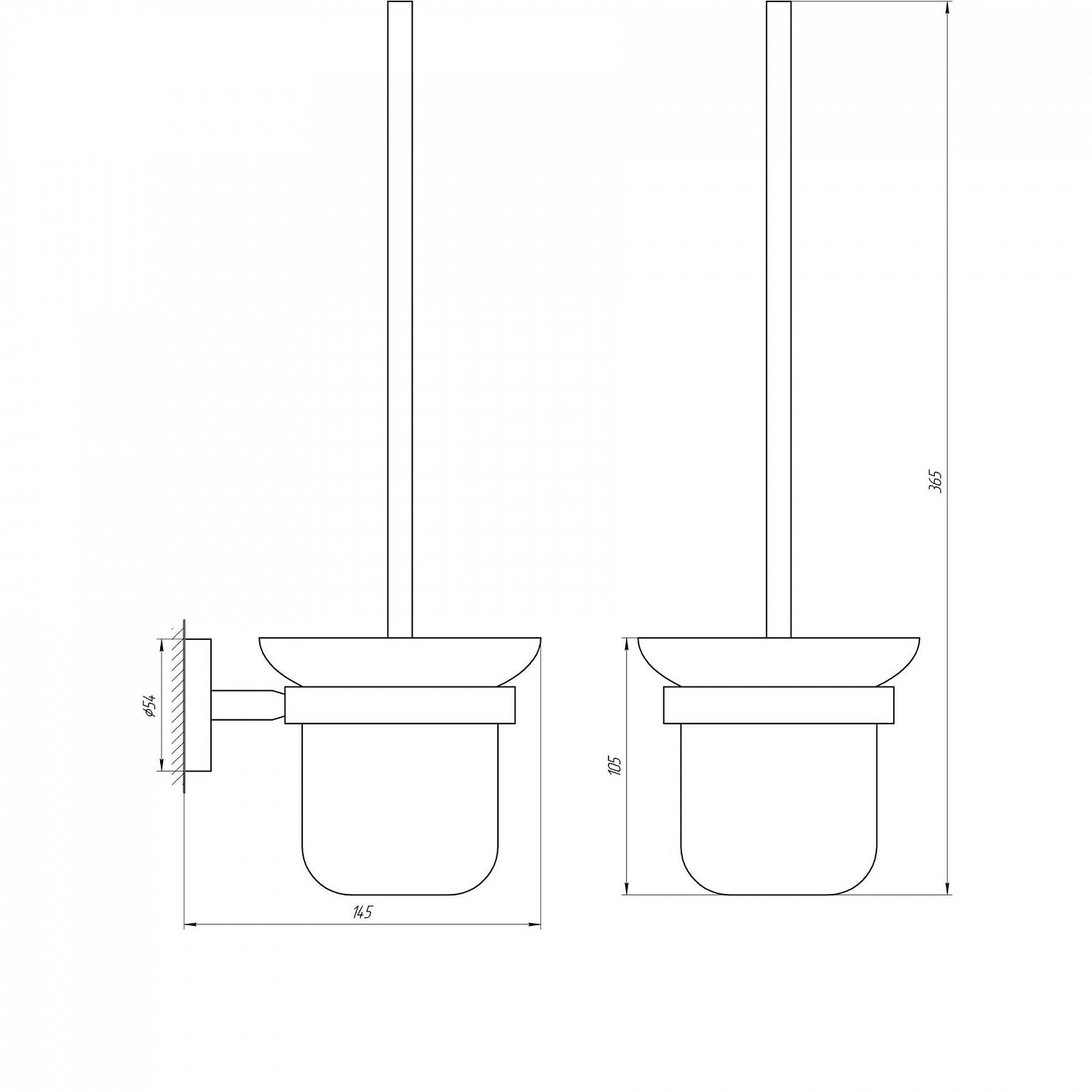 Йоржик настінний Globus Lux BS8429A чорний матовий SUS304