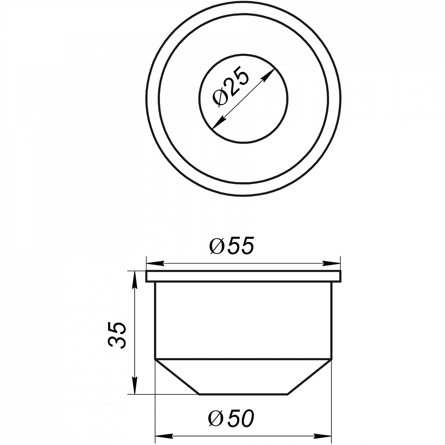 Редукція гумова VSplast 50/25 (чорна) в інтернет-магазині Yago