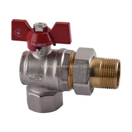Кран кульовий кутовий з американкою SOLOMON 1/2″ ПОСИЛЕННИЙ B1043 в інтернет-магазині Yago