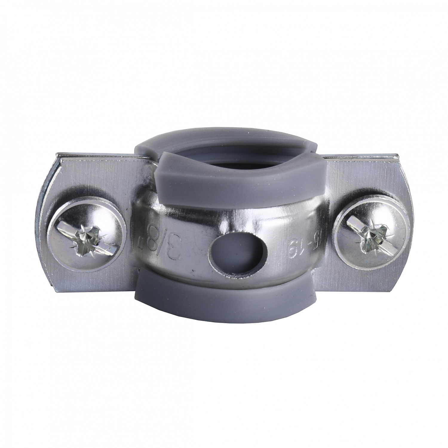 Хомут в зборi CR     3/8″ (16-19мм) з гвинтом-шурупом 8*80 та дюбелем в уп., сірий в інтернет-магазині Yago