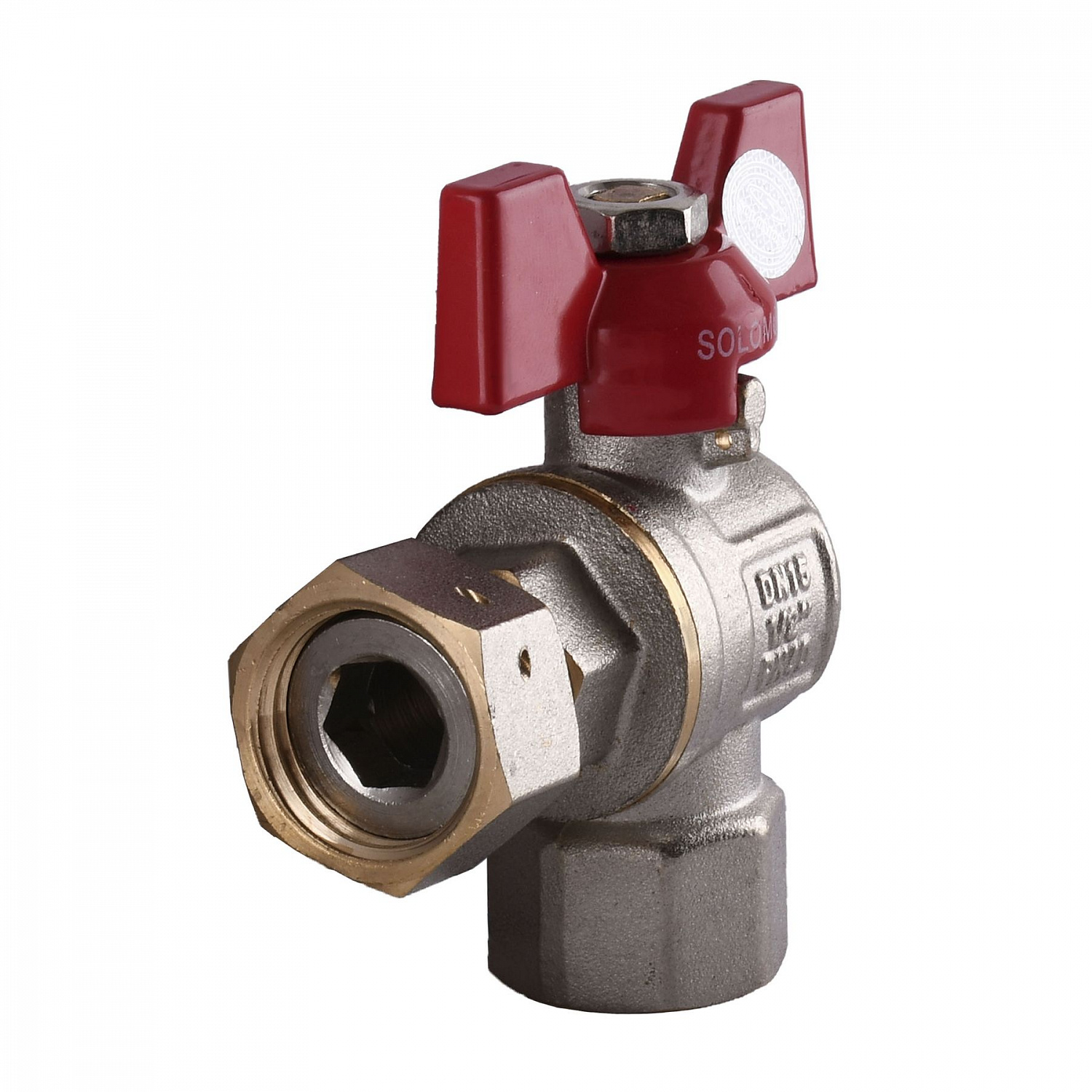 Кран кульовий кутовий з накидною гайкою SOLOMON 1/2″ ВВ PN40 160401 в інтернет-магазині Yago