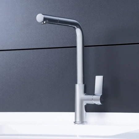 Кухоний змішувач з висувним шлангом лійки QT Iris CRM 007F