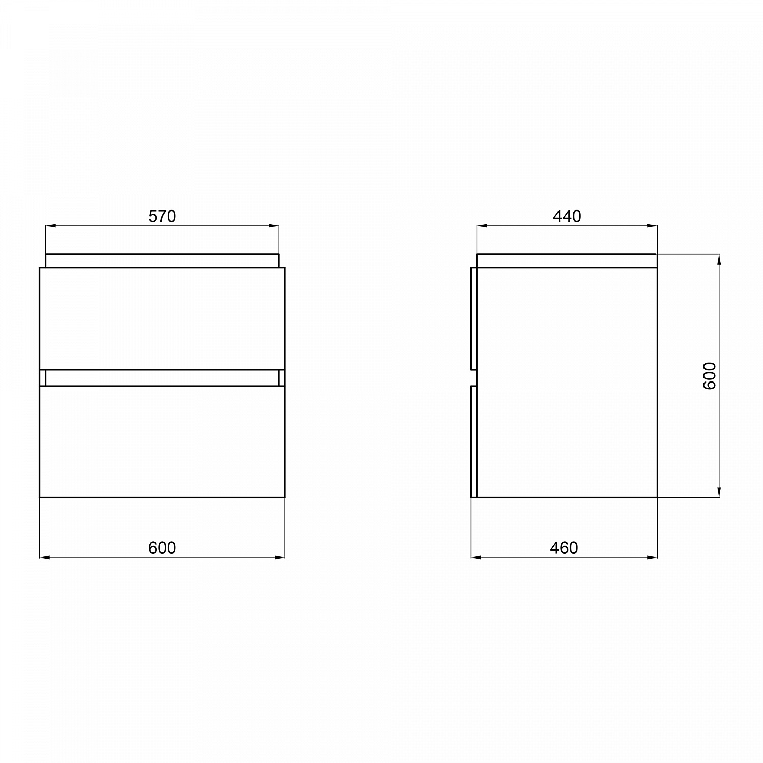 Тумба підвісна Qtap Albatross 605х725х460 White QT0174TP600DW