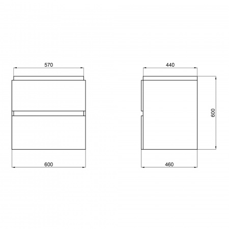 Тумба підвісна Qtap Albatross 605х725х460 White QT0174TP600DW
