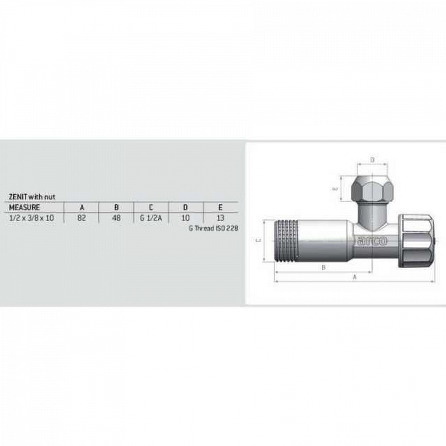 Кран вентильный кутовий ARCO 1/2″х 3/4(+3/8″) ZENIT Z0915 REGULA в інтернет-магазині Yago