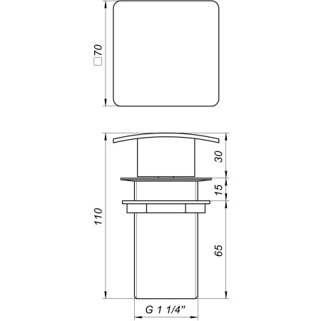 Донний клапан Globus Lux HG-057B (Click-clack)