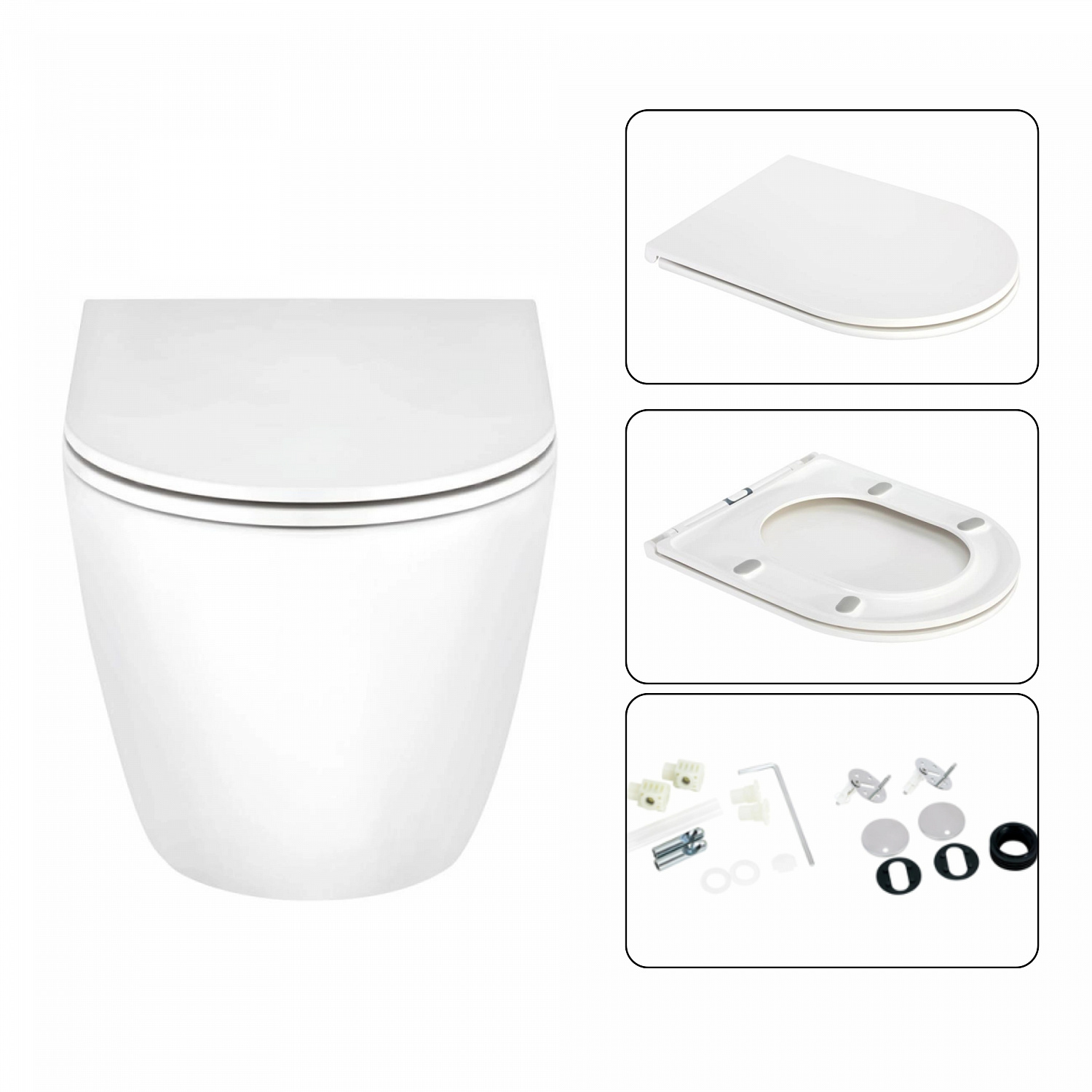 Готове рішення Qtap для ванної кімнати: підвісний унітаз Scorpio Ultra Quiet + комплект інсталяції Nest 4 в 1 (кругла клавіша Satin)