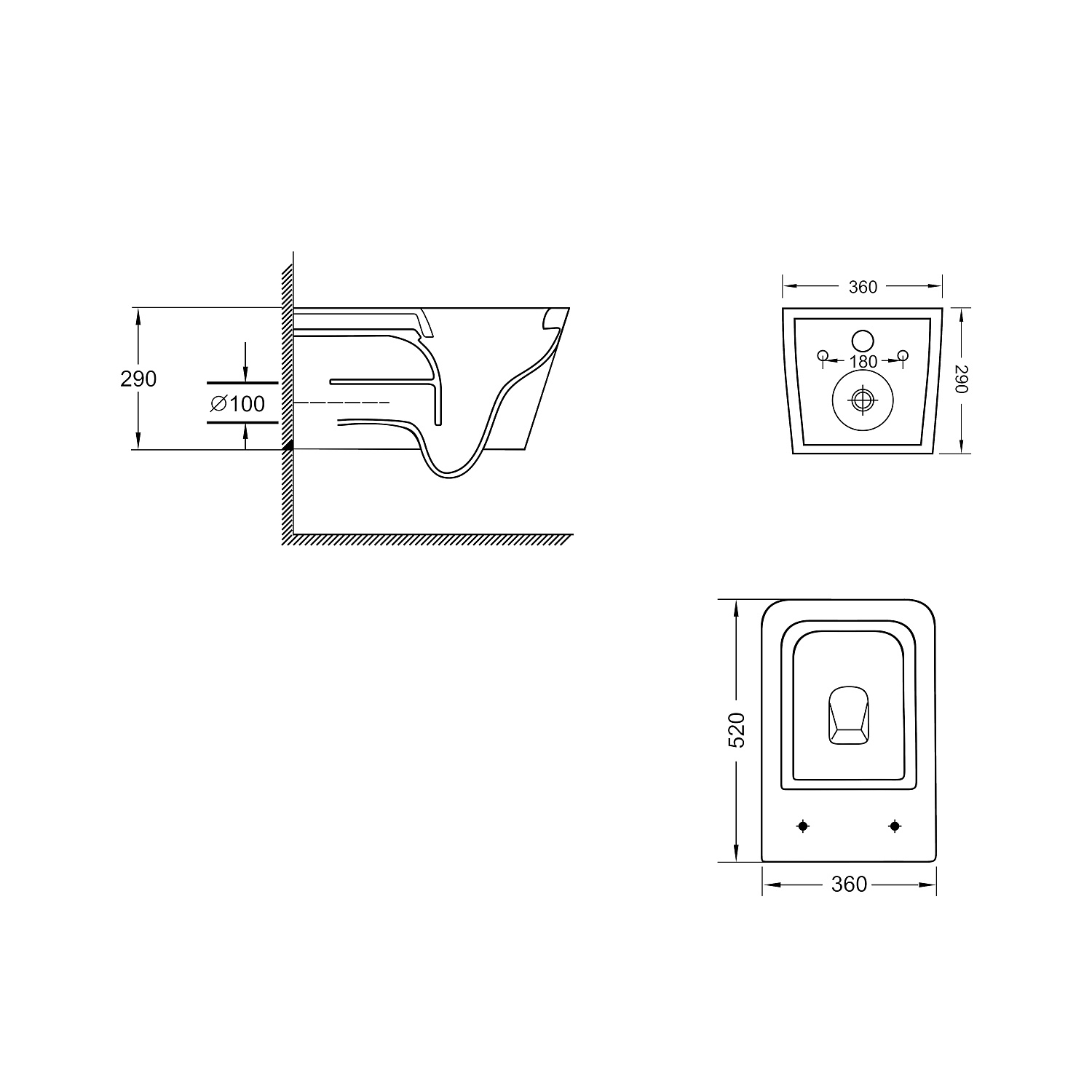 Унітаз підвісний Qtap Crow безобідковий з сідінням Soft-close QT05335170W