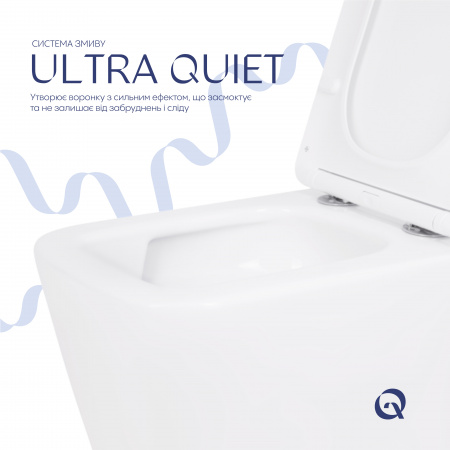 Унітаз підвісний Qtap Crow безобідковий з сідінням Soft-close QT05335170W