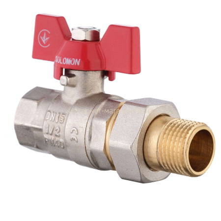 Кран кульовий прямий з американкою SOLOMON 1/2″ ПОСИЛЕНИЙ 1042 в інтернет-магазині Yago