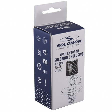 Кран кутовий кераміка SOLOMON EXCLUSIVE 1/2″X3/4″ 989 BLACK ( 1шт.) в інтернет-магазині Yago