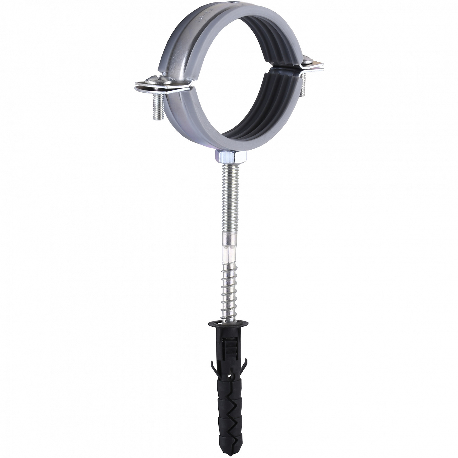 Хомут в зборi CR  2″ (59-65мм) з гвинтом-шурупом 8*100 та дюбелем в уп., сірий в інтернет-магазині Yago