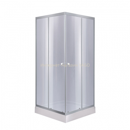 Душова кабіна Lidz Wawel SC90x90.SAT.LOW.GR, скло тон. 4 мм + Lidz Душовий піддон KAPIELKA ST90x90х14