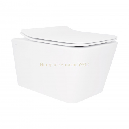 Унітаз підвісний Qtap Crow безобідковий з сідінням Soft-close QT05335170W