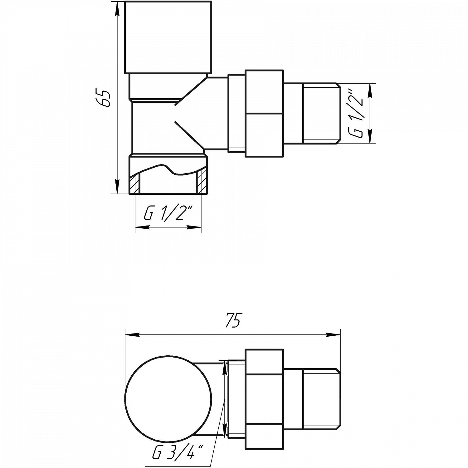 Кран вентильный с американкой1/2″ угловой п/ключ  CHROM Art. 1844 Solomon в інтернет-магазині Yago