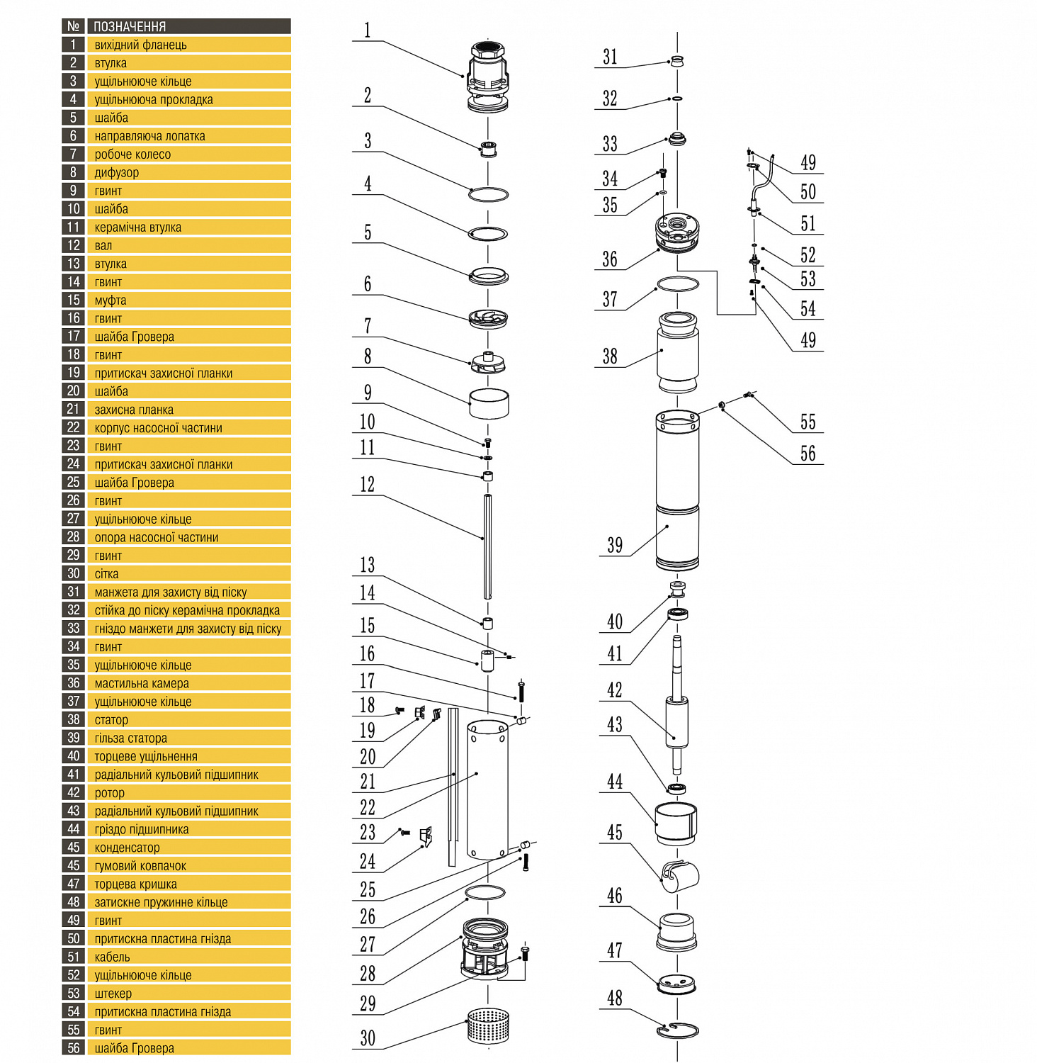 Насос свердловиний з підвищеною стійкістю до піску  OPTIMA PM 4QJm4/ 7 0,37 кВт 50м + 1,5 м кабель в інтернет-магазині Yago