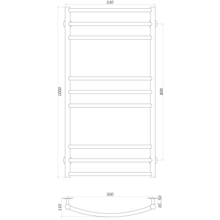 Рушникосушарка UNIO LDE EL 1000-500-9 Драбинка Дуга Еліт електро в інтернет-магазині Yago