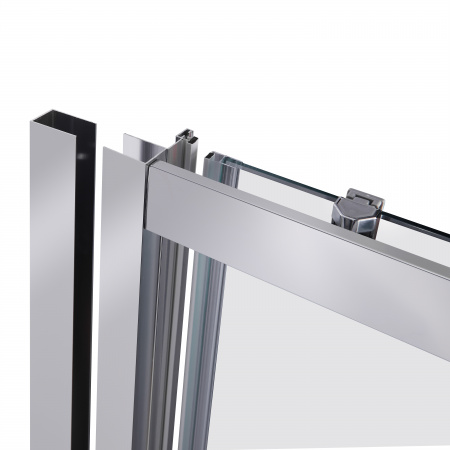 Душові двері в нішу Qtap Taurus CRM2012-13.C6 120-130x200 см, скло Clear 6 мм, покриття CalcLess