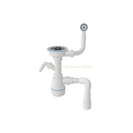 Сифон для мийки гранiтної з круглим переливом