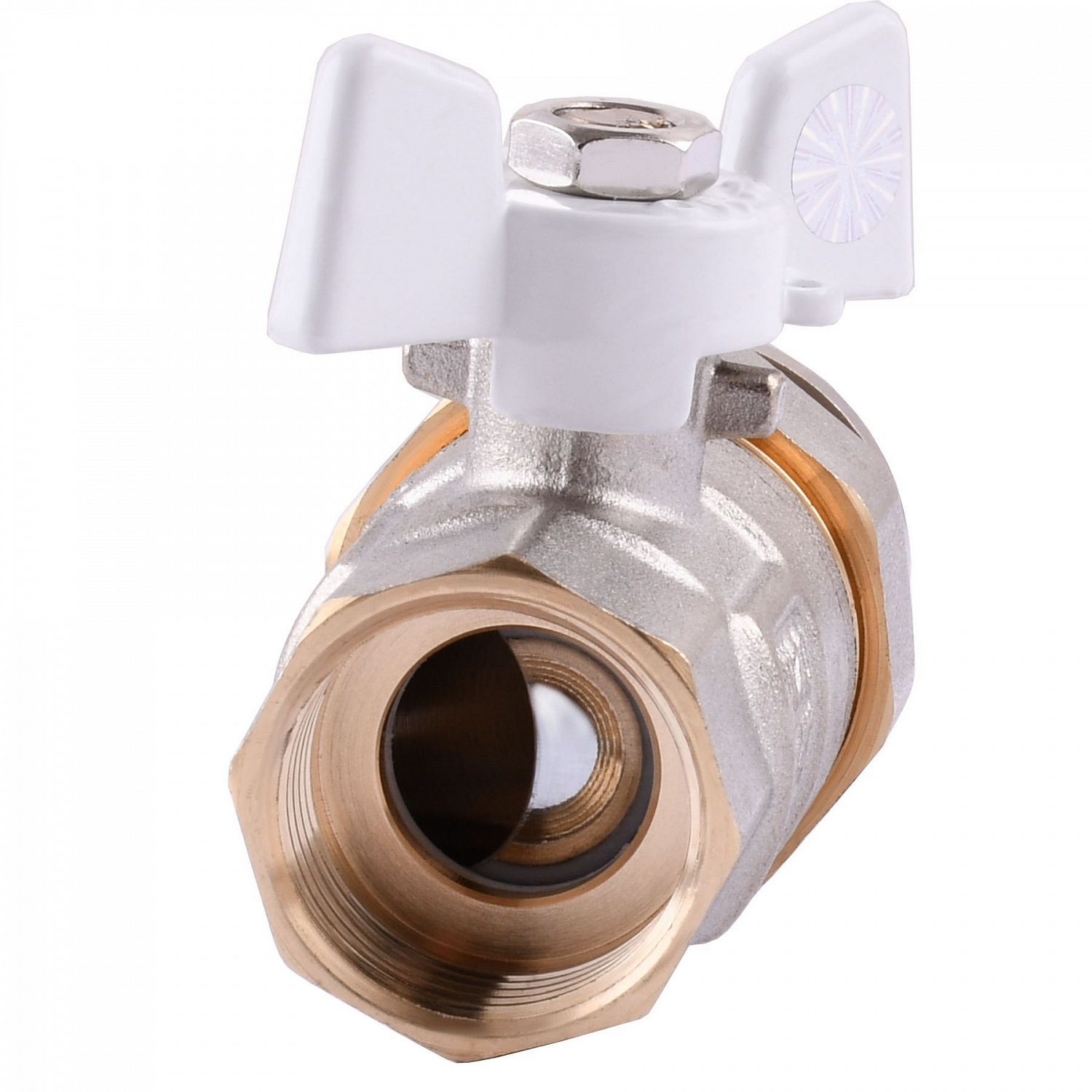 Кран кульовий з американкою Q PROFESSIONAL QP003 PN40 3/4″ антипротікання, Білий метелик в інтернет-магазині Yago