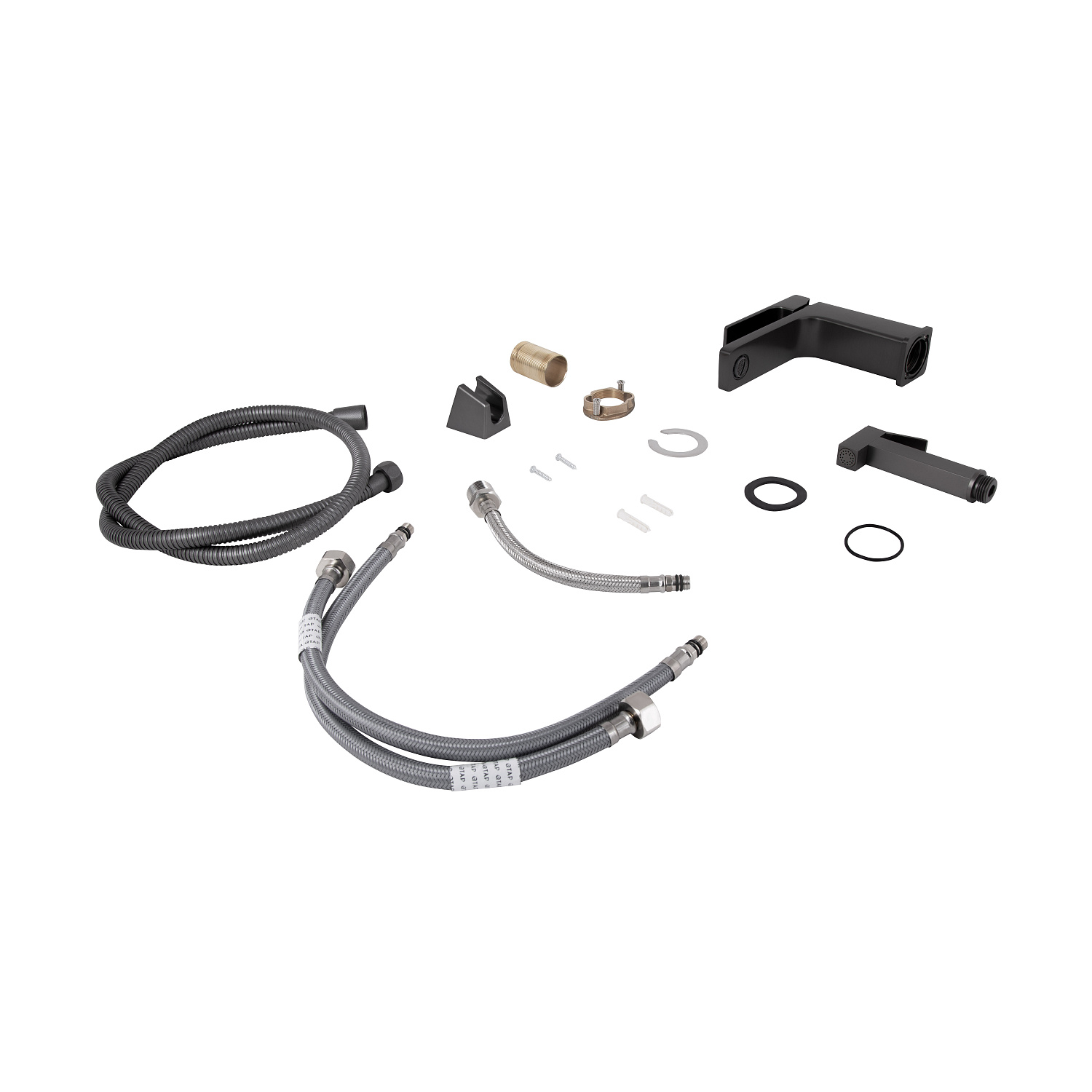 Змішувач для раковини Qtap Gemini (з гігієнічним душем) QTGEM272GMB45692 Gunmetal Black PVD