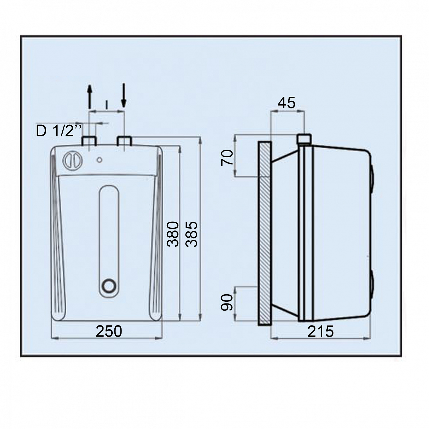 Водонагрівач LEOV LUN Small  5 l підвод води зверху (5L UN) в інтернет-магазині Yago