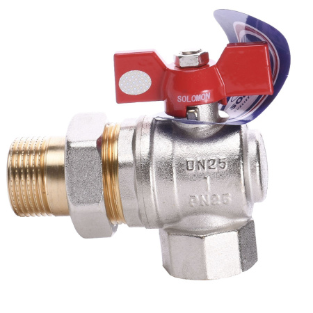 Кран кульовий кутовий з американкою SOLOMON 1″ ПОСИЛЕННИЙ B1043 в інтернет-магазині Yago