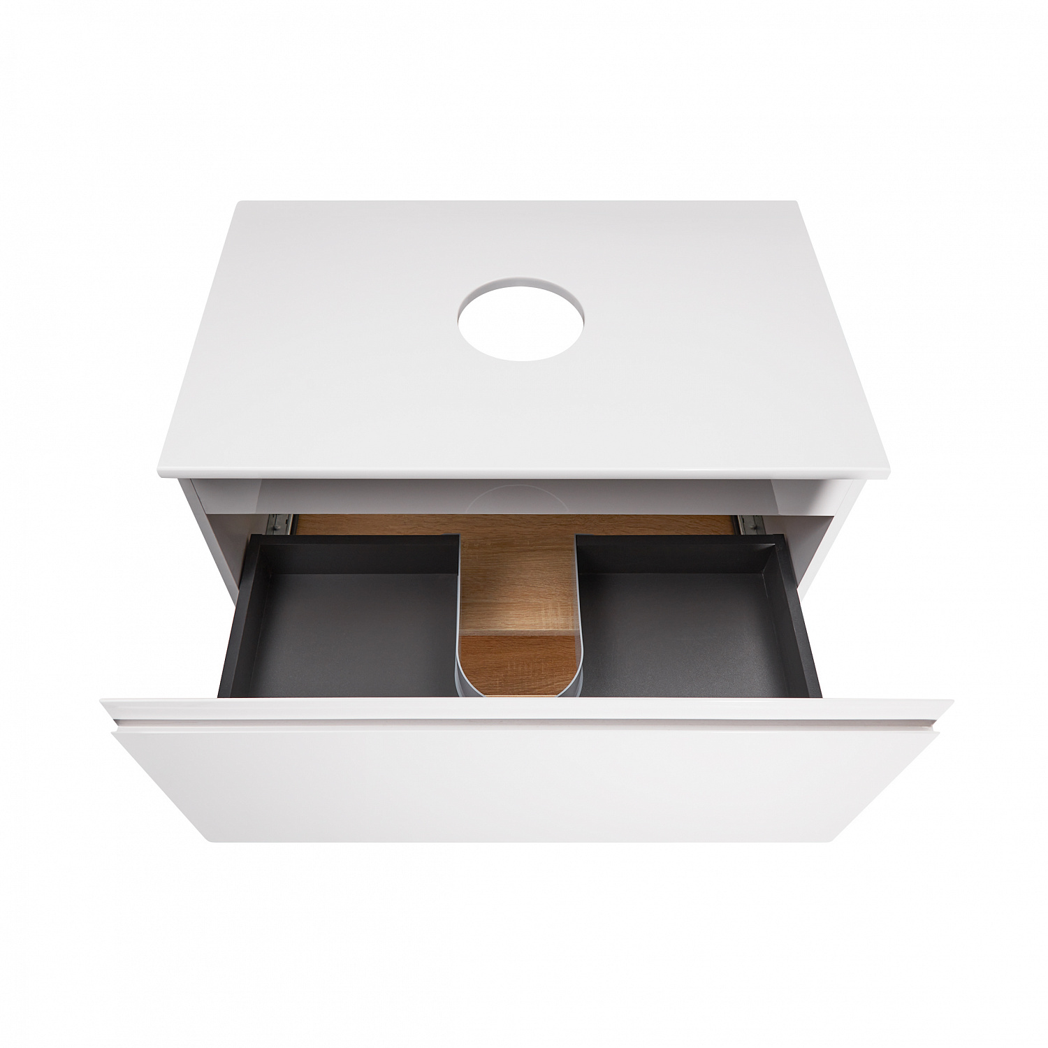 Тумба підвісна Qtap Robin 700х476х437 White/Whitish oak зі стільницею QT1379TPН7001WWO