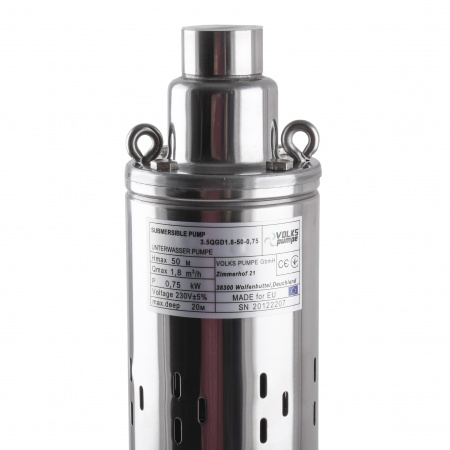 Насос свердловинний шнековий VOLKS pumpe 3,5 QGD 1,8-50-0,75кВт 3,5 дюйми + кабель 15м в інтернет-магазині Yago