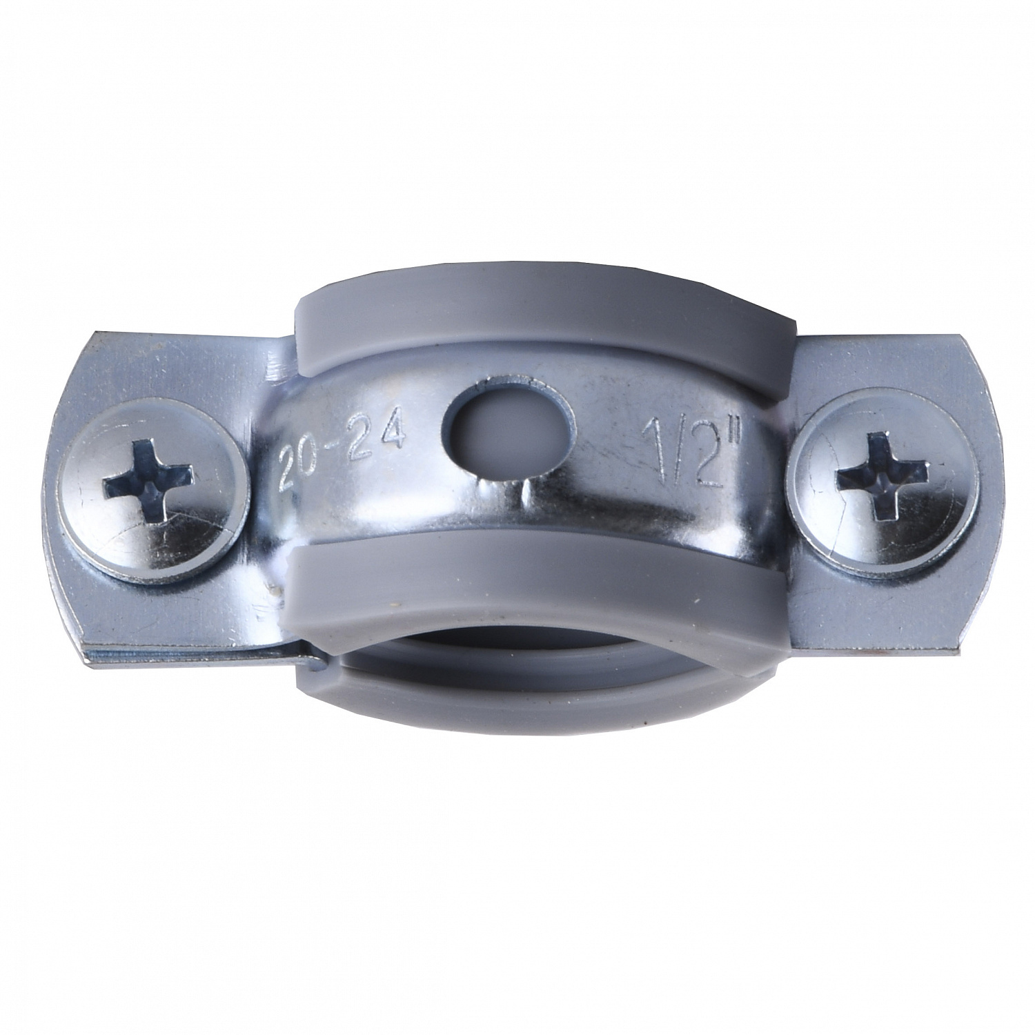 Хомут в зборi CR    1/2″ (20-23мм) з гвинтом-шурупом 8*80 та дюбелем в уп., сірий в інтернет-магазині Yago