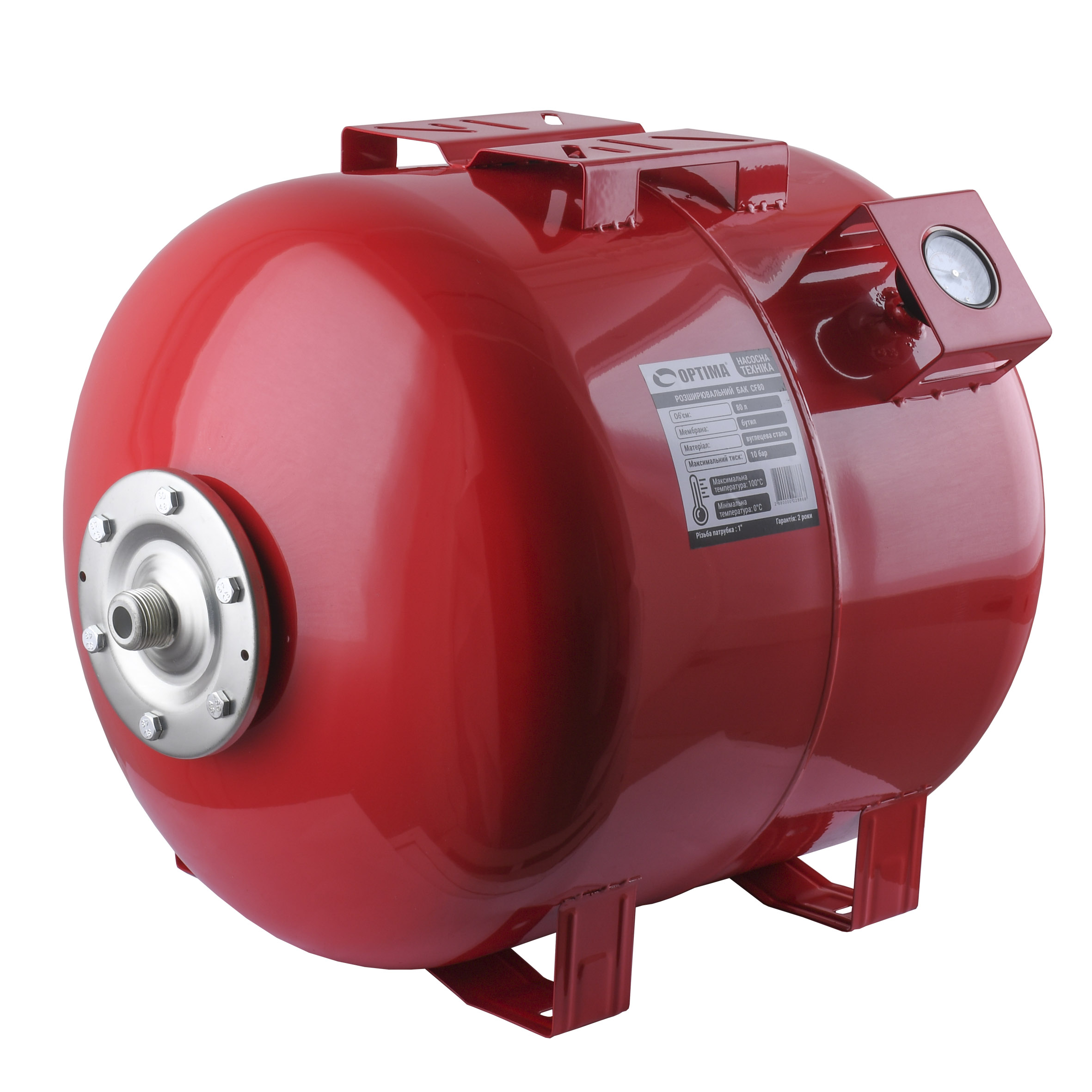 Бак Optima cal-pro для систем опалення 80л  10bar гор. ( з манометром ) в інтернет-магазині Yago