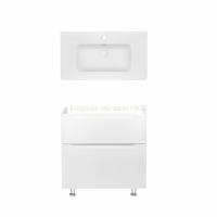 Комплект Qtap тумба підлогова Scorpio 800х825х460 мм White + раковина урізна Albatross 9H QT71SC43961