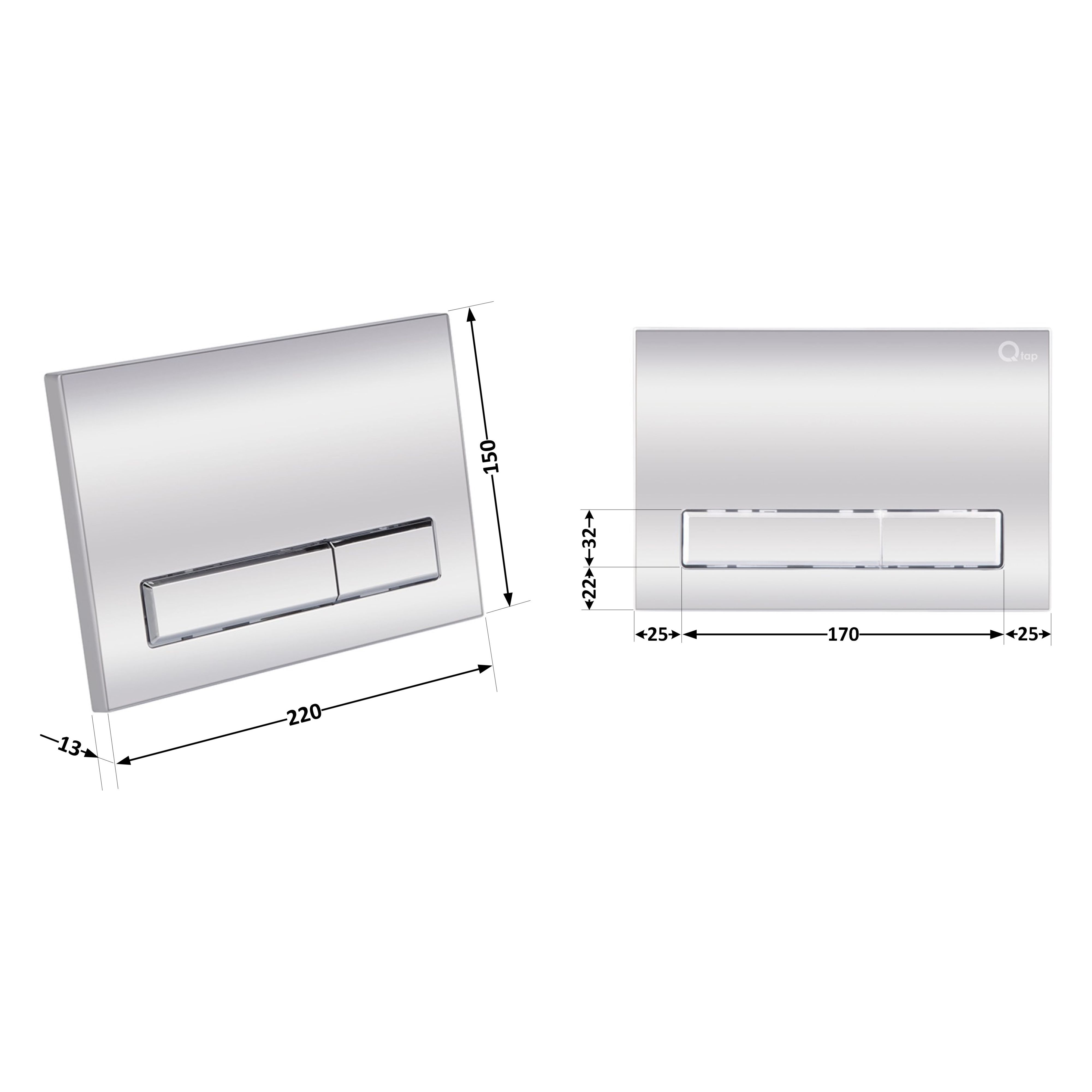 Панель змиву для унітаза Qtap Nest QT0111M08381CRM