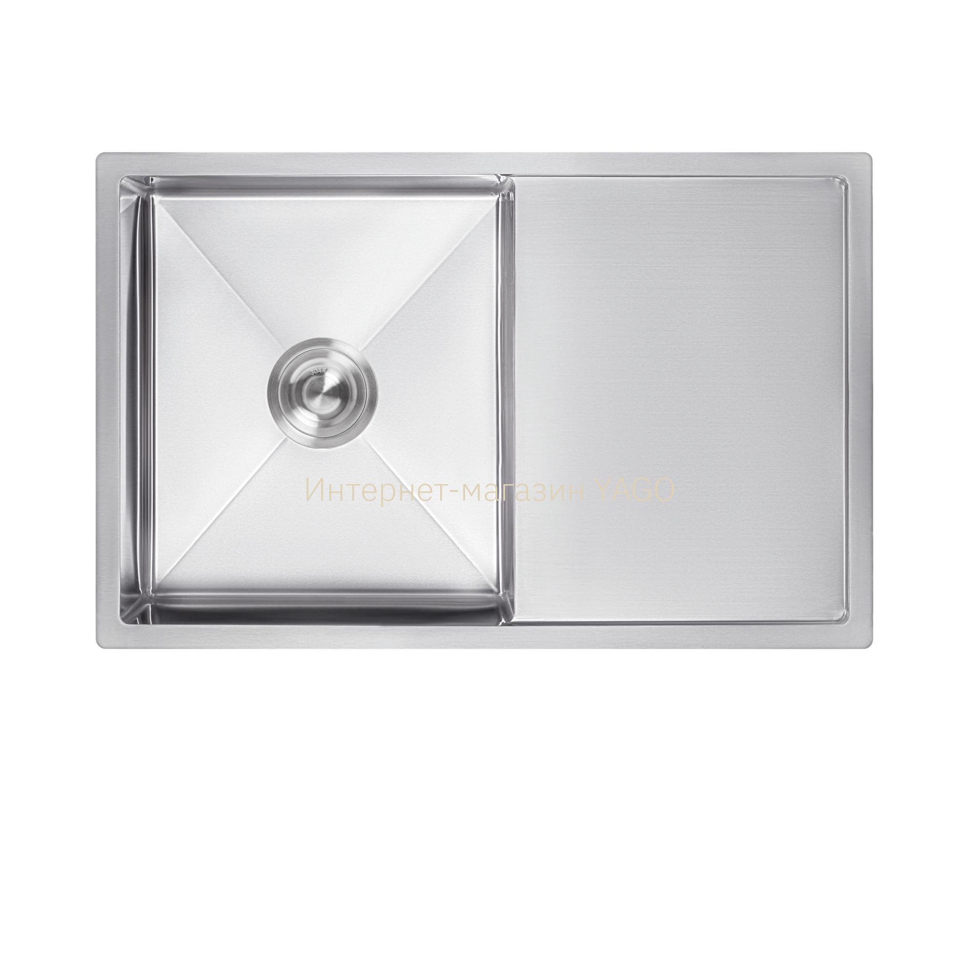 Мийка для кухні інтегрована Lidz Handmade H7850 Brushed Steel 3,0/0,8 мм