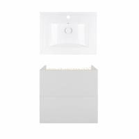 Комплект Qtap тумба підвісна Tern 600х580х437 мм White + раковина урізна Albatross QT71TE44097