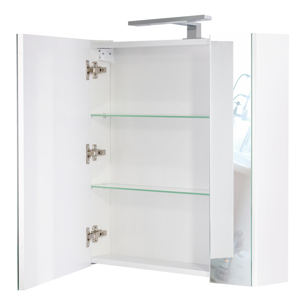 Дзеркальна шафа підвісна Qtap Albatross 700х725х460 White з LED-підсвічуванням QT0177ZP700LW