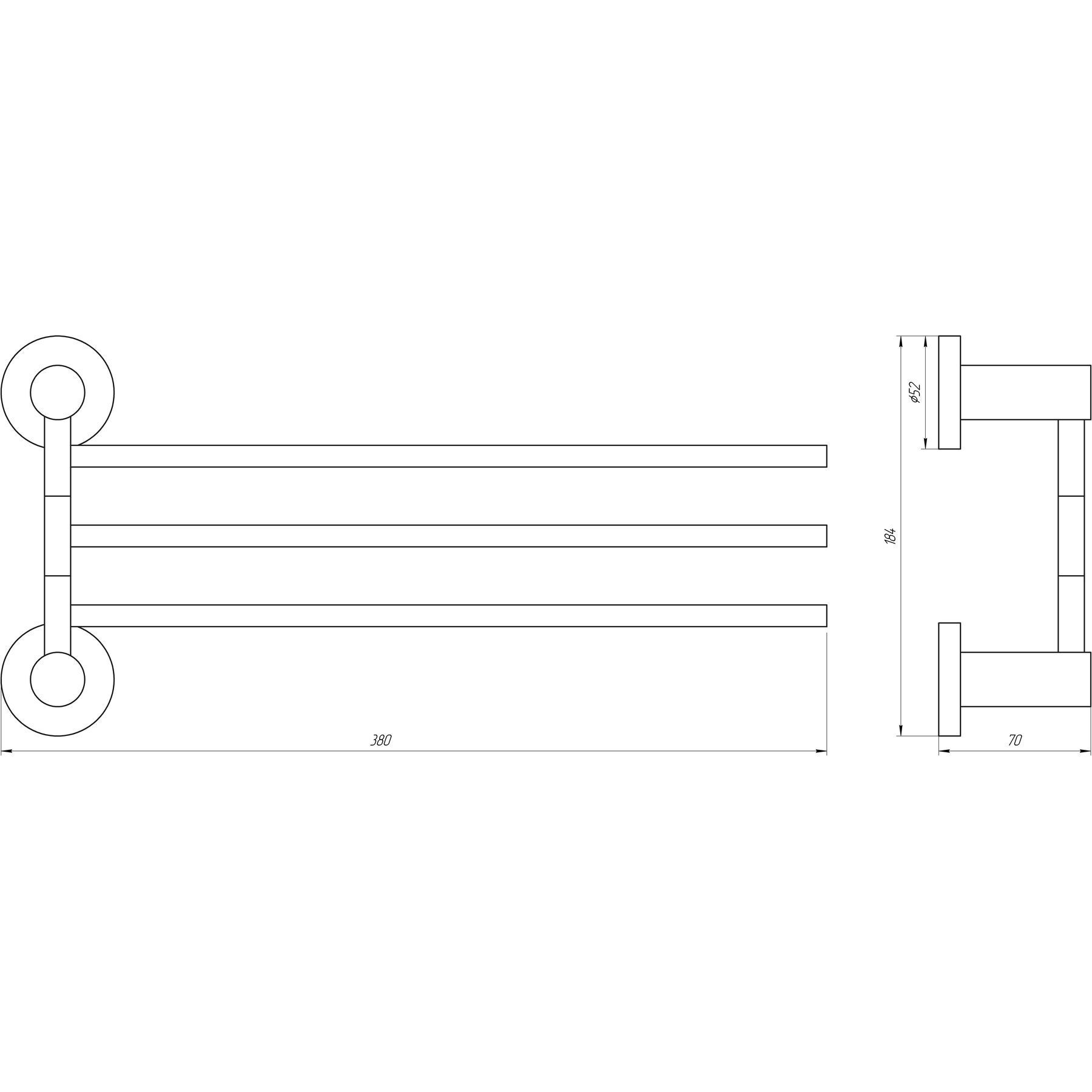 Тримач рушників Globus Lux SS 8431-3  SUS304