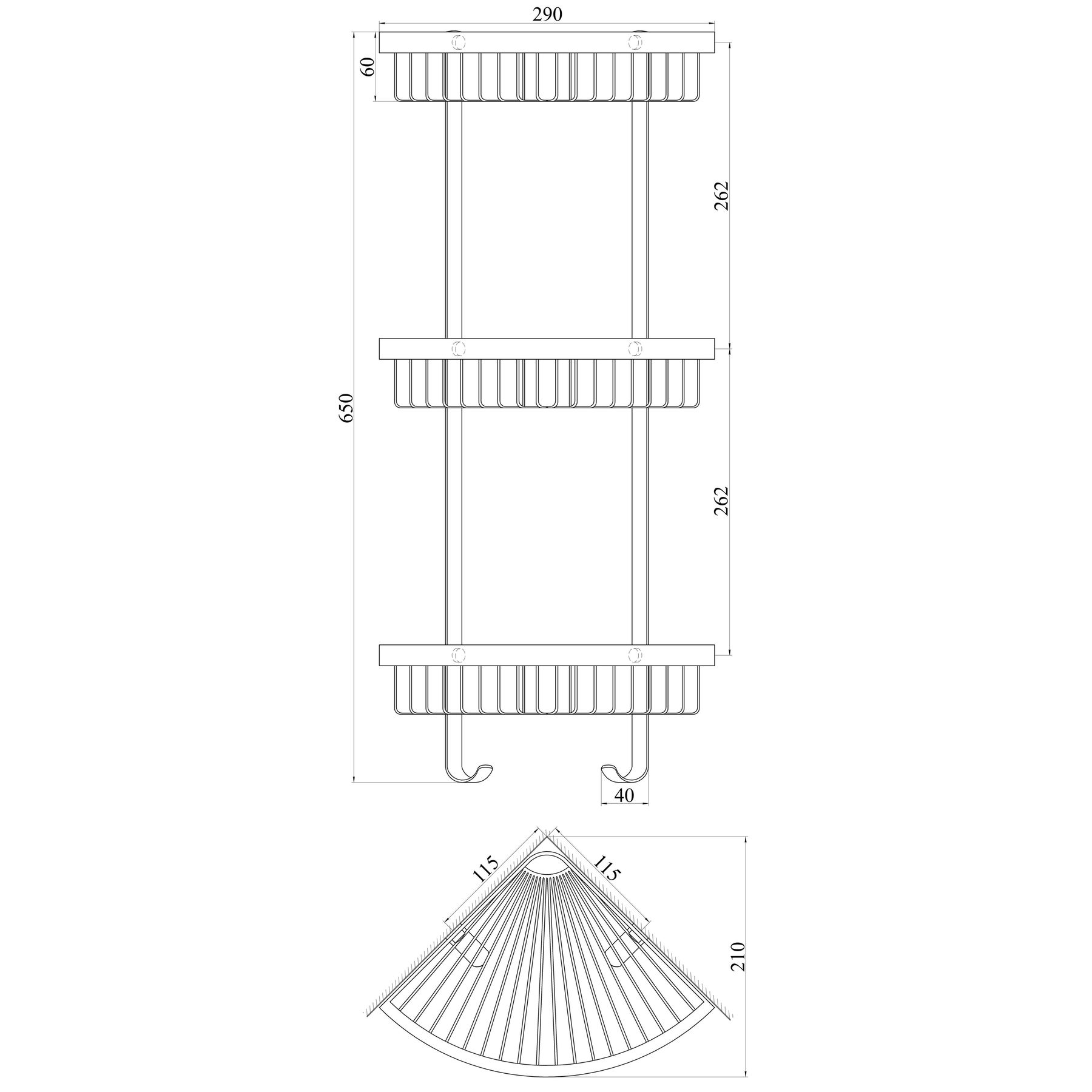 Поличка кутова TOPAZ 4115-3