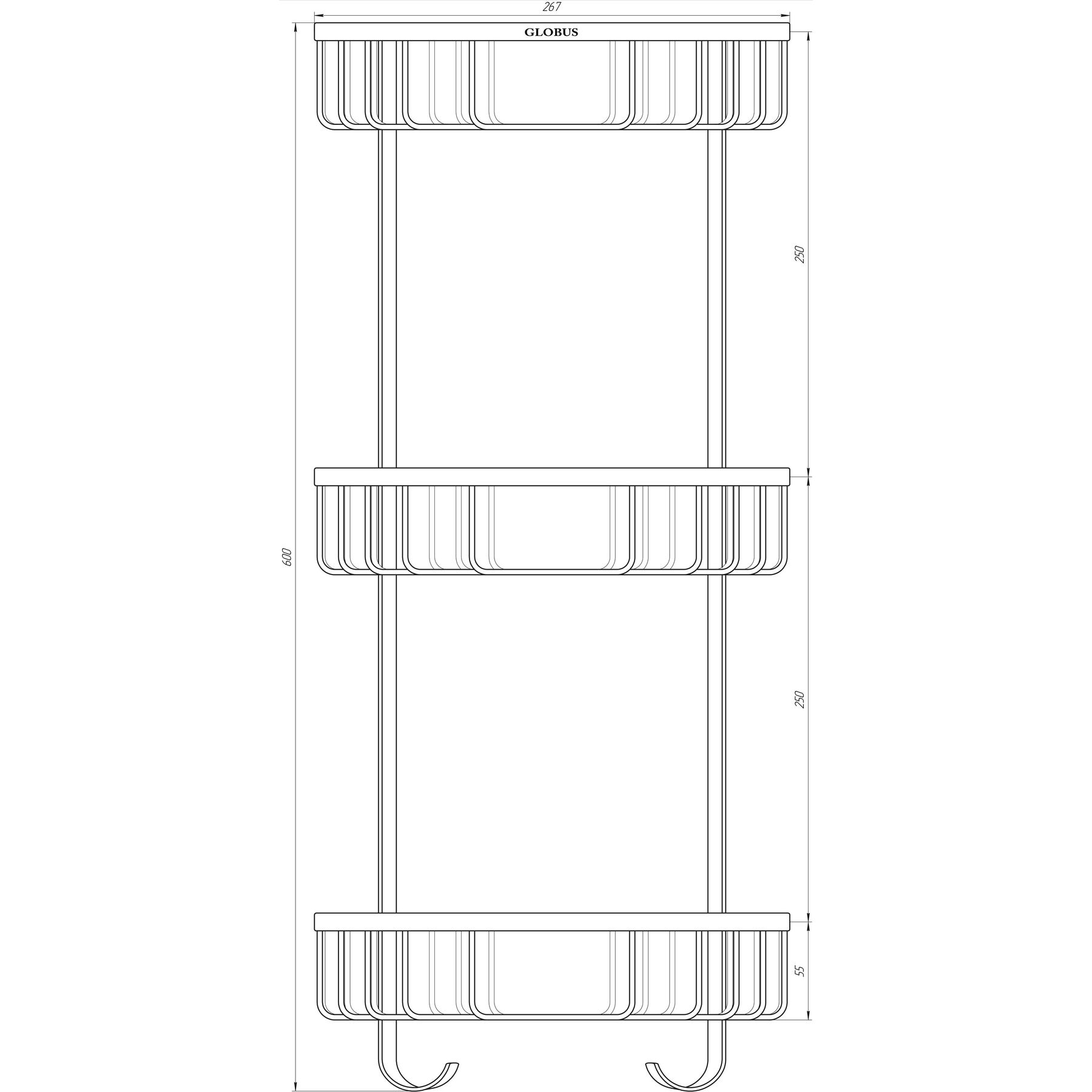 Поличка кутова Globus Lux SS 8477