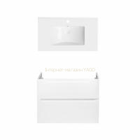 Комплект Qtap тумба підвісна Scorpio 800х585х460 мм White + раковина урізна Albatross QT71SC43972