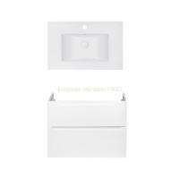 Комплект Qtap тумба підвісна Scorpio 800х585х460 мм White + раковина урізна Albatross E QT71SC43975