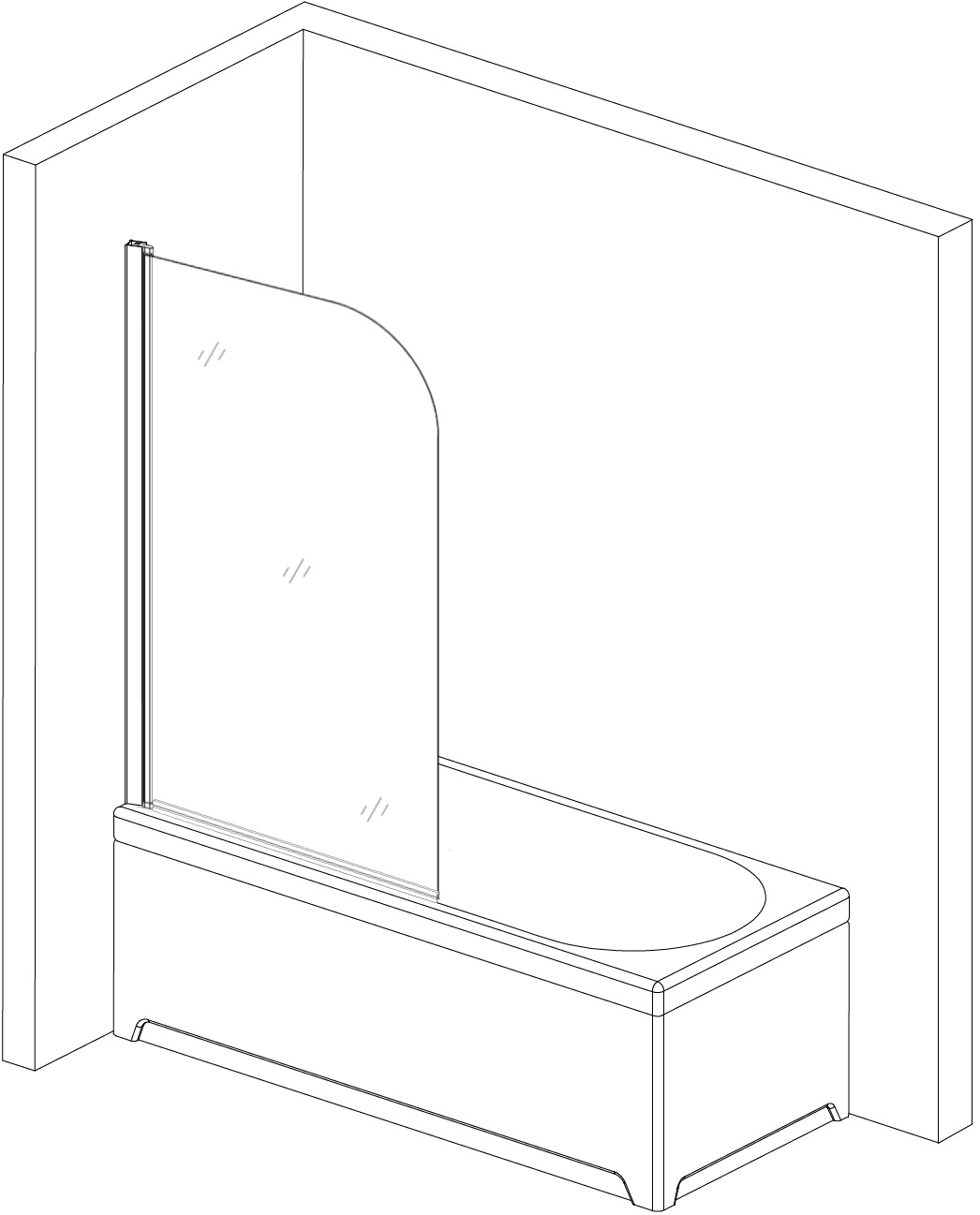 Шторка для ванної BRAVO ELBA 80T (1уп.)