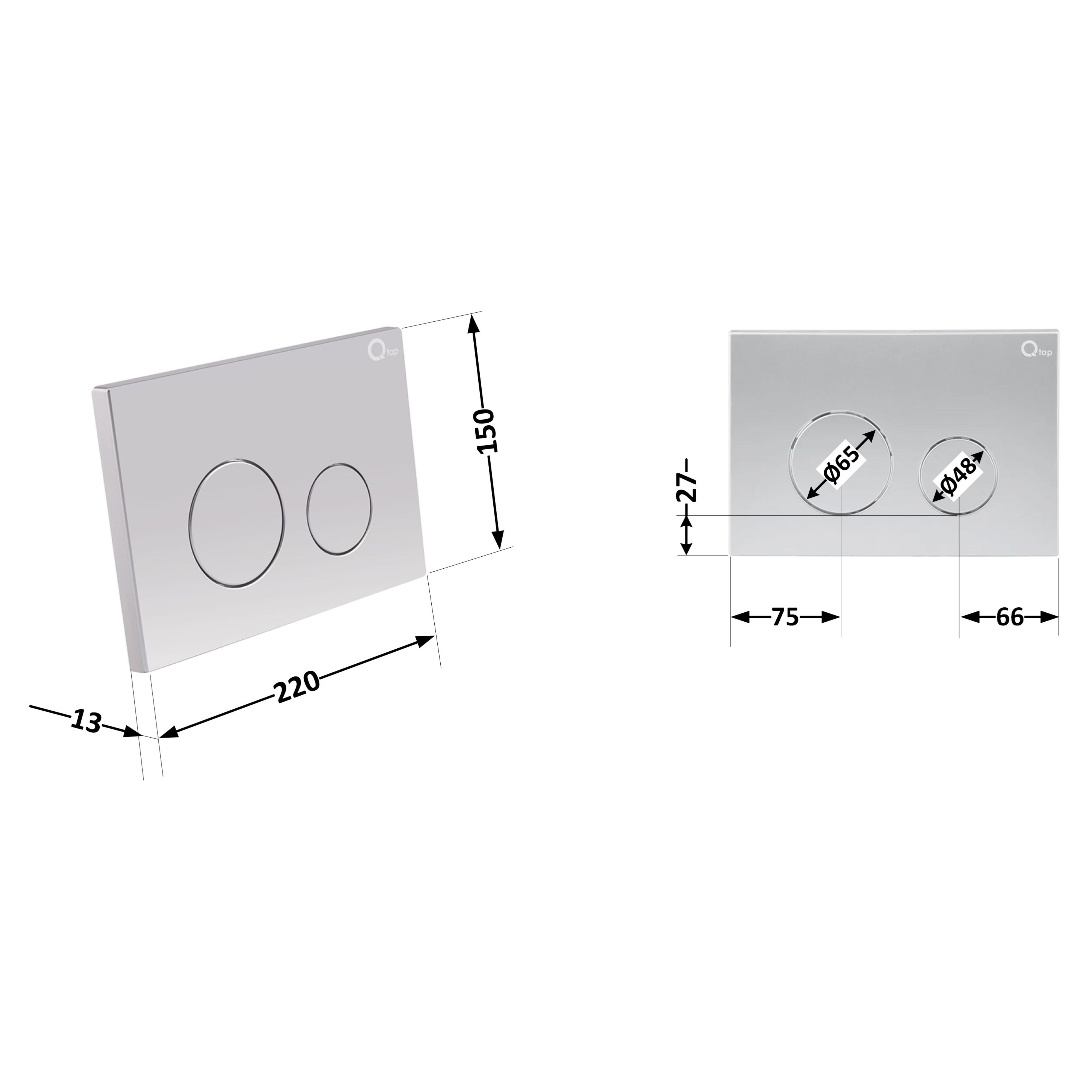 Панель змиву для унітаза Qtap Nest QT0111M11111SAT