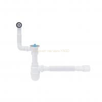 Сифон для кухонної мийки Lidz (WHI) 60 08 E004 00 з круглим переливом (вихід 50 мм)