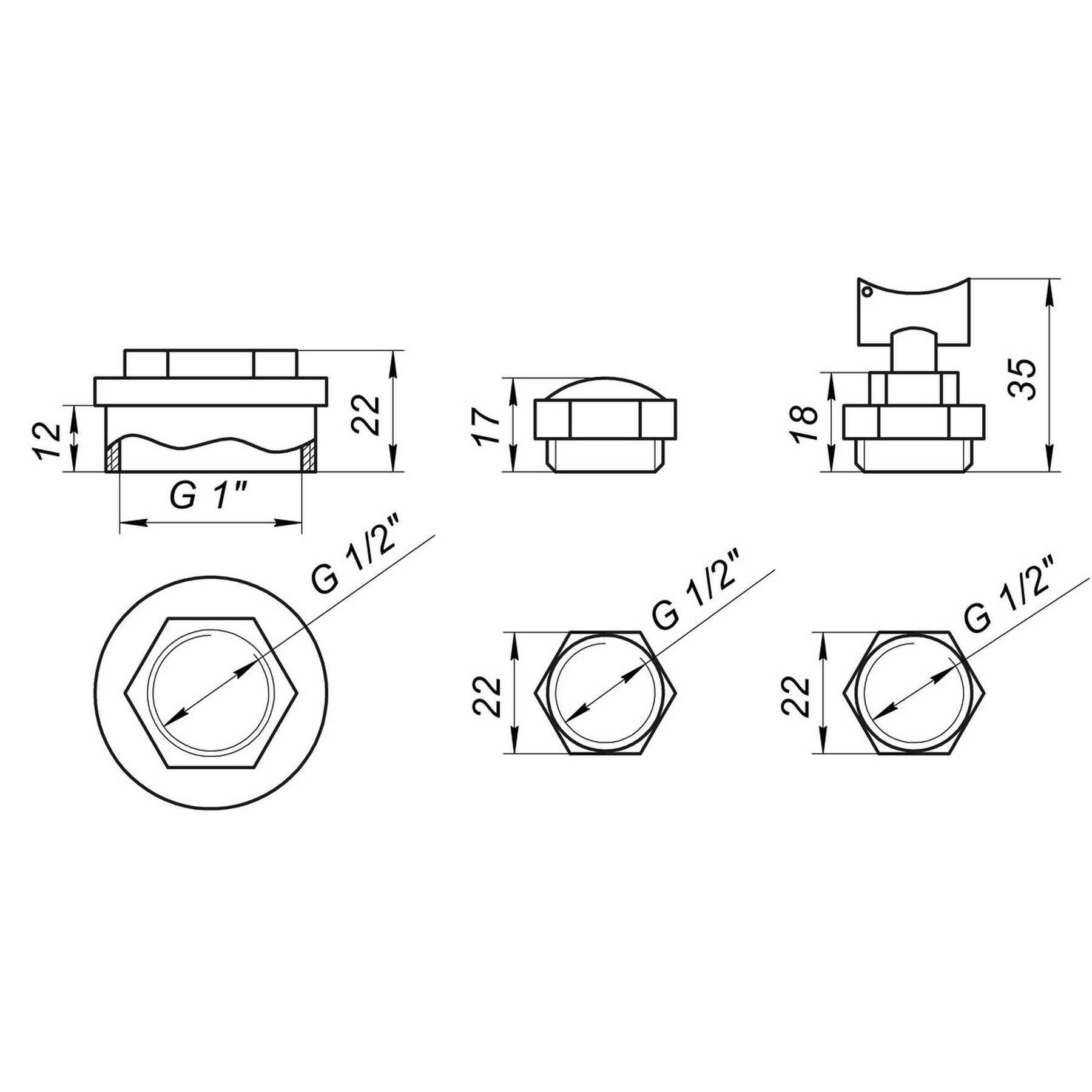 Комплект футорок секційного радіатора CRISTAL NR-2011 1/2″ (HT 404) в інтернет-магазині Yago