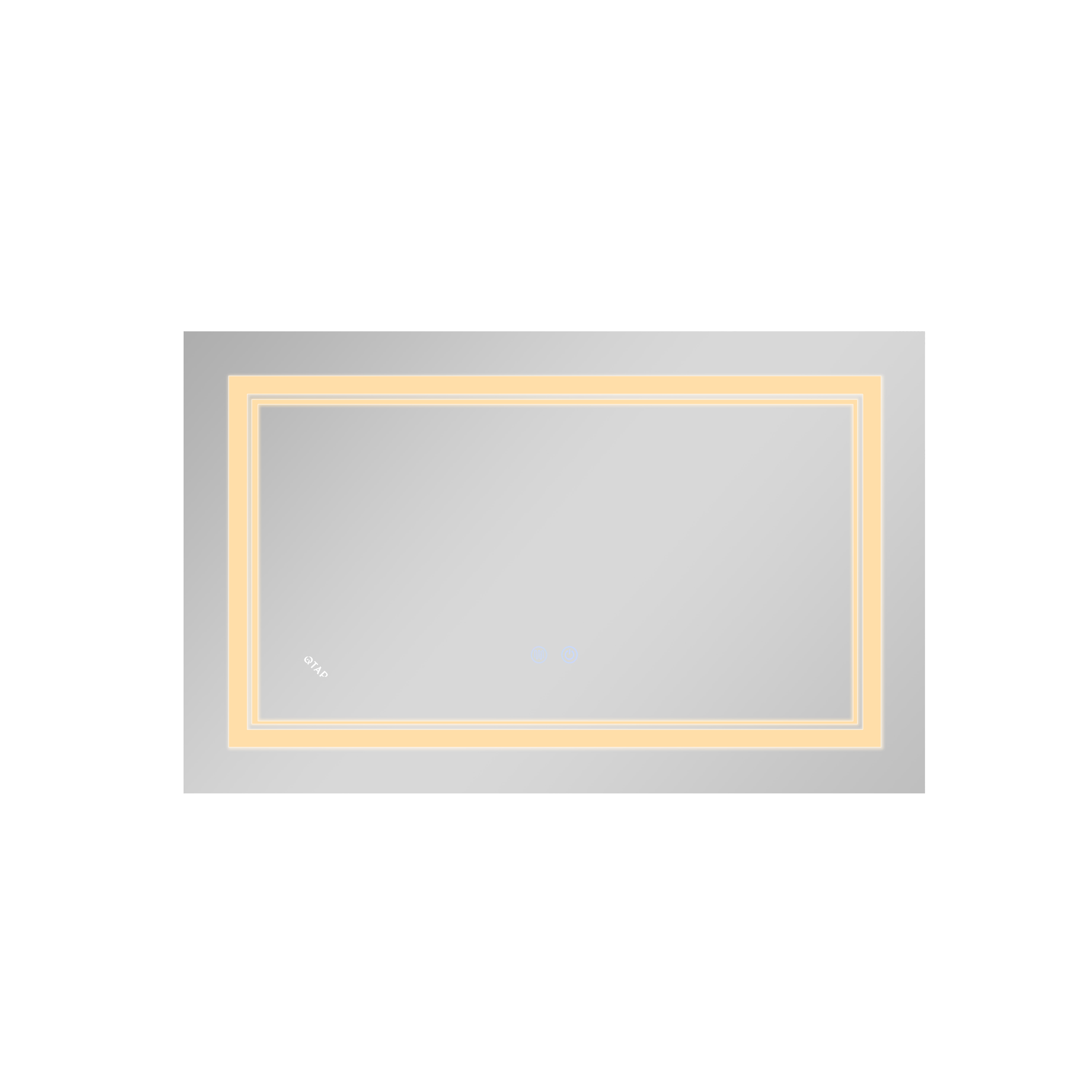 Дзеркало Qtap Cardinal (CA1) 700х500 з LED-підсвічуванням Touch, з антизапотіванням, з димером, рег. темп. кольору (3000-6500K) QT0478C5070