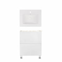 Комплект Qtap тумба підлогова Tern 600х725х437 мм White + раковина урізна Albatross New QT71TE44088