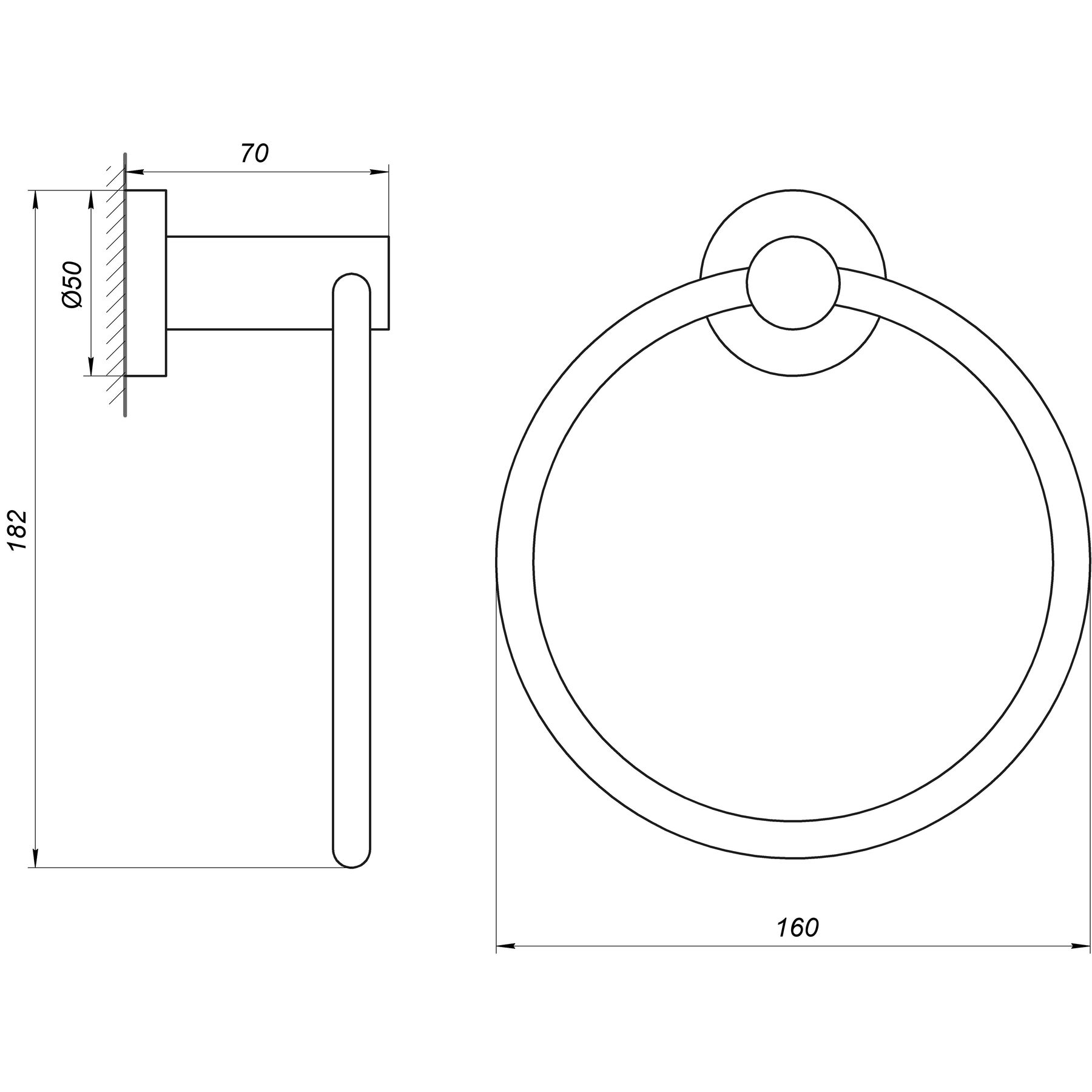 Тримач рушників Globus Lux BS8407 чорний матовий SUS304