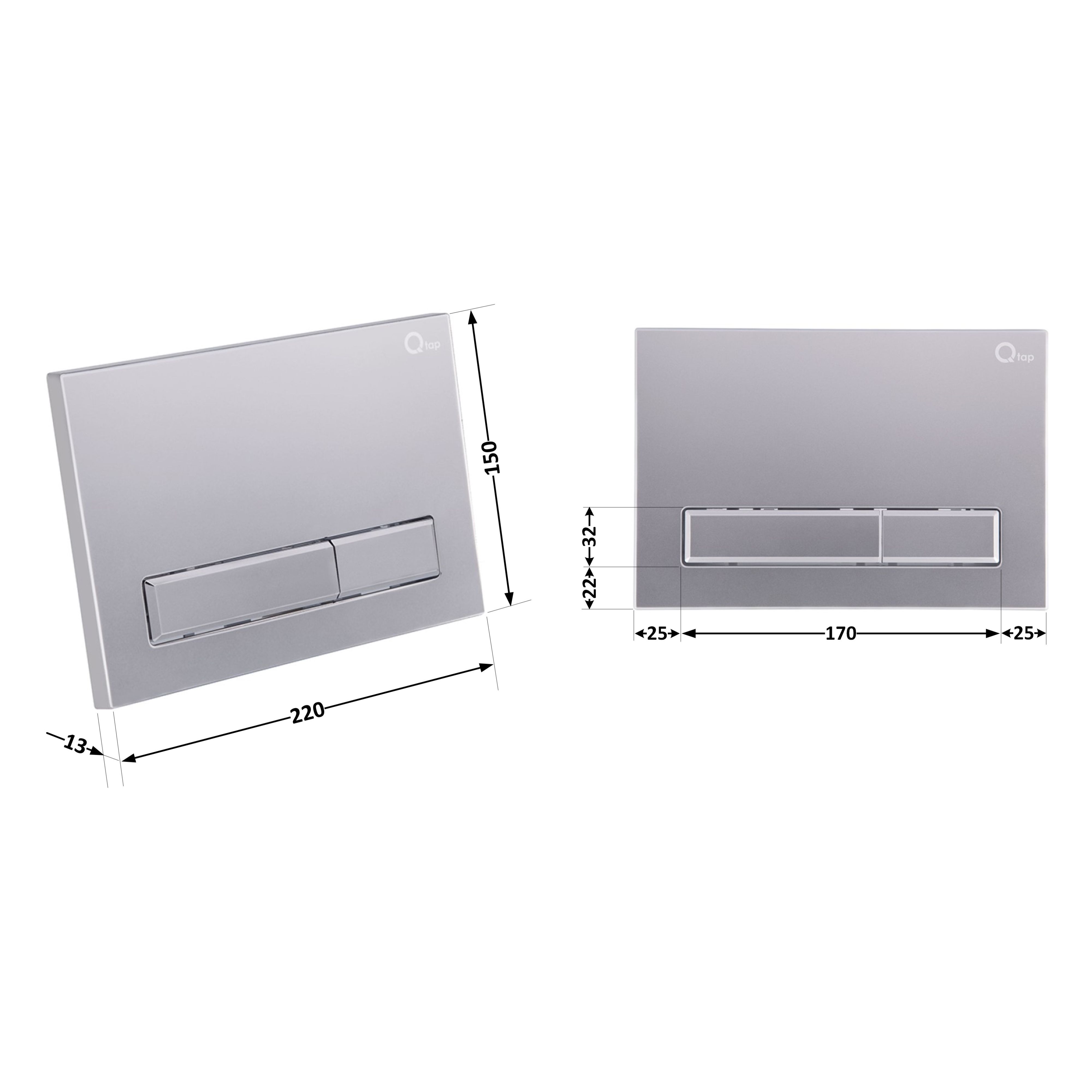 Панель змиву для унітаза Qtap Nest QT0111M08382SAT